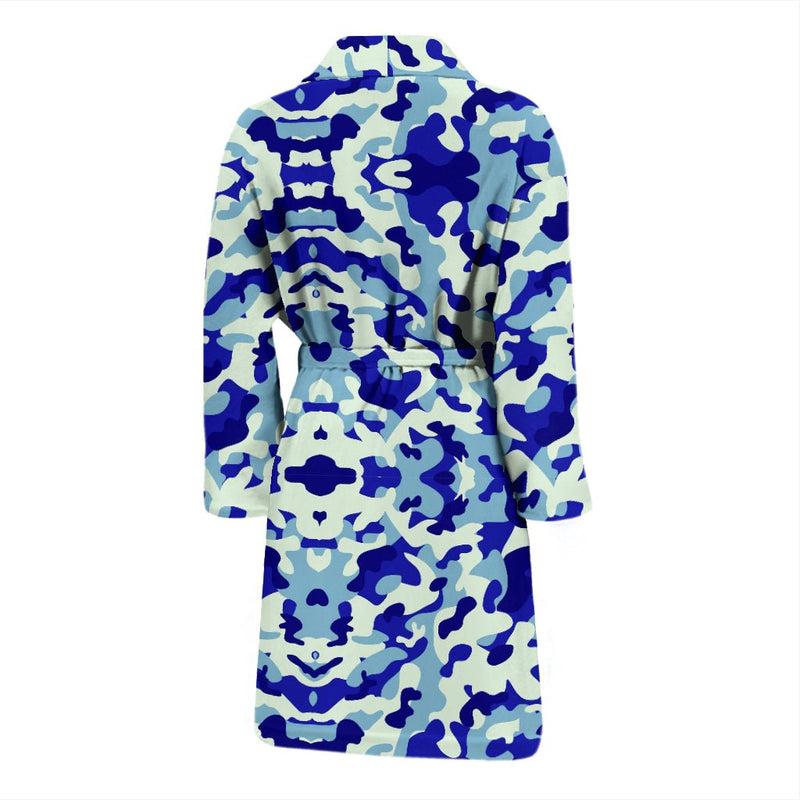 Blue Camouflage Mens Bathrobe - Carbone&