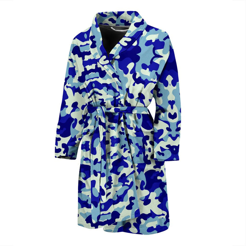 Blue Camouflage Mens Bathrobe - Carbone&