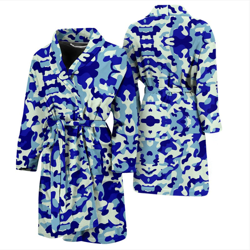 Blue Camouflage Mens Bathrobe - Carbone&