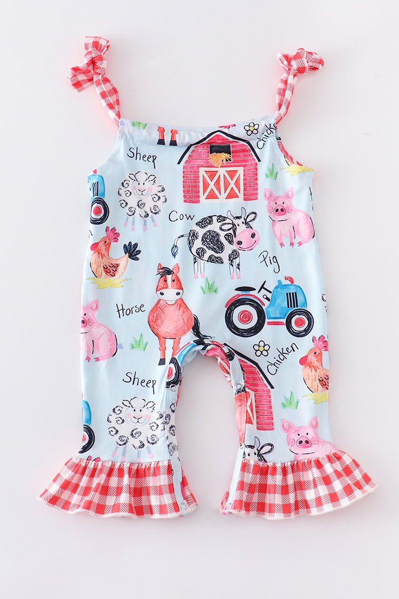 Blue farm animals jumpsuit - Carbone&