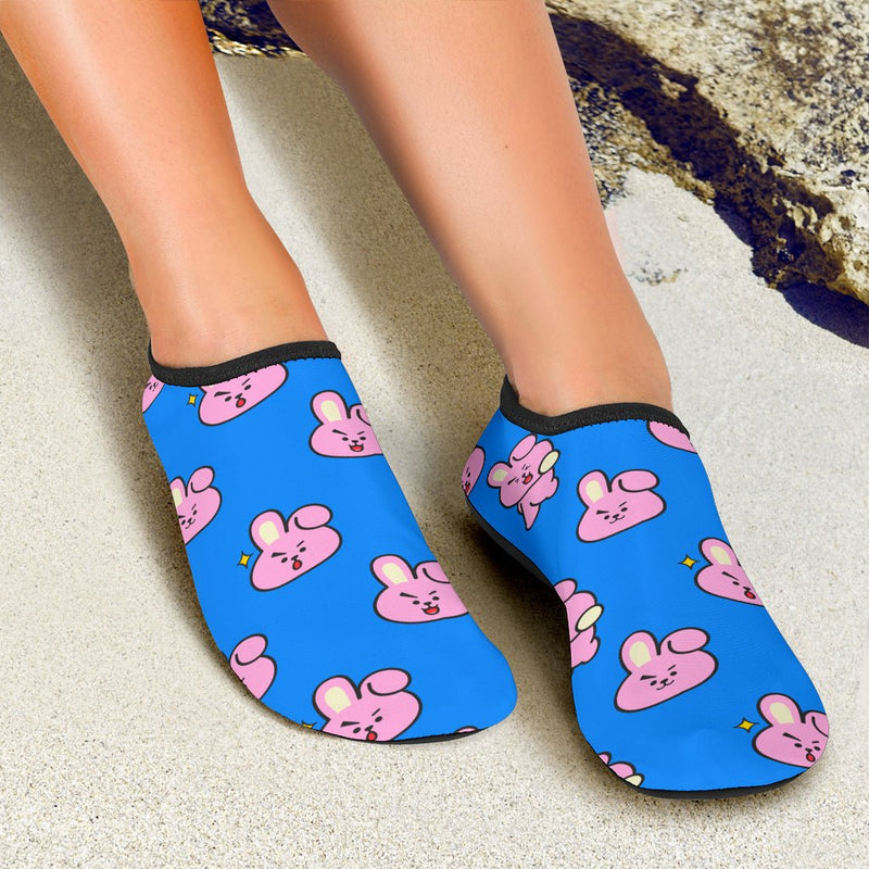 Blue & Pink Bunny Head Aqua Shoes - Carbone&