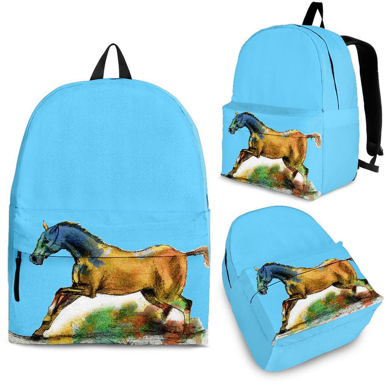 Blue Running Horse Backpack - Carbone&