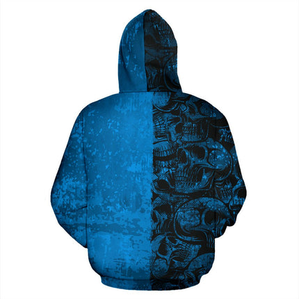 Blue Skull Hoodie - Carbone's Marketplace