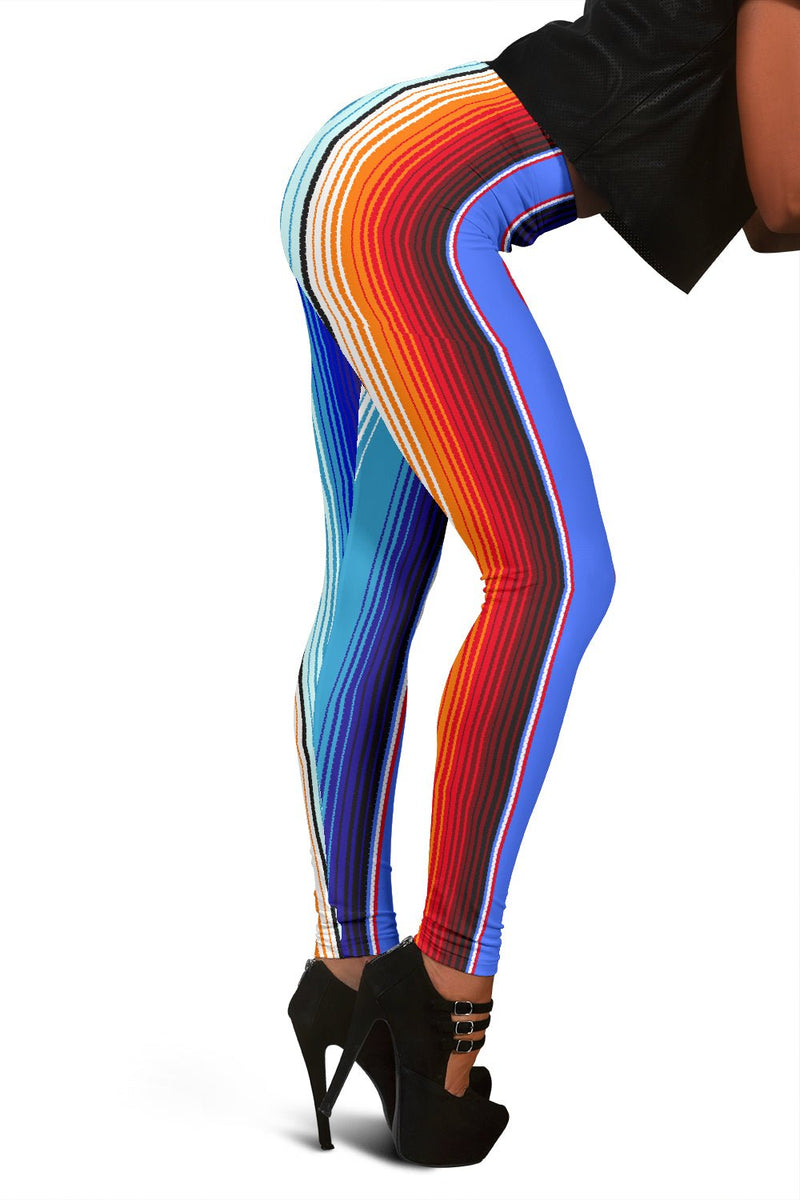 Blue Stripe Womens Leggings - Carbone&