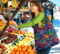 Boho Feather Reusable Grocery Bags Set - Carbone's Marketplace