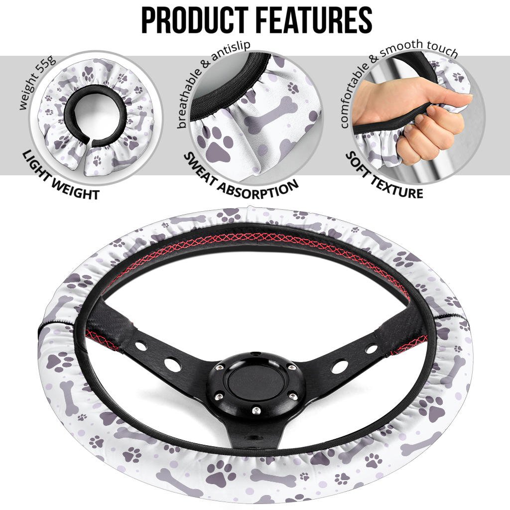 Bones And Paw Steering Wheel Cover - Carbone's Marketplace