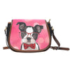 Boston Terrier Leather Trim Saddle Bag - Carbone's Marketplace