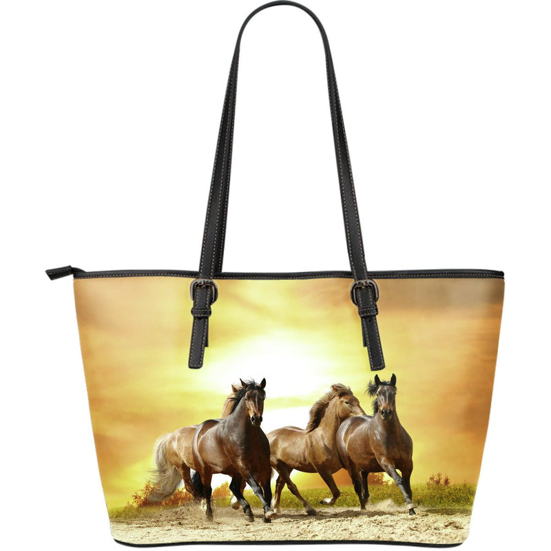 Brumby Horse Lovers Leather Large Handbag - Carbone&