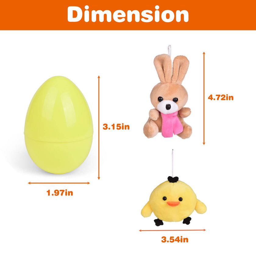Bunnies and Chicks Plushies with Easter Eggs Pack of 12Heart - Carbone's Marketplace
