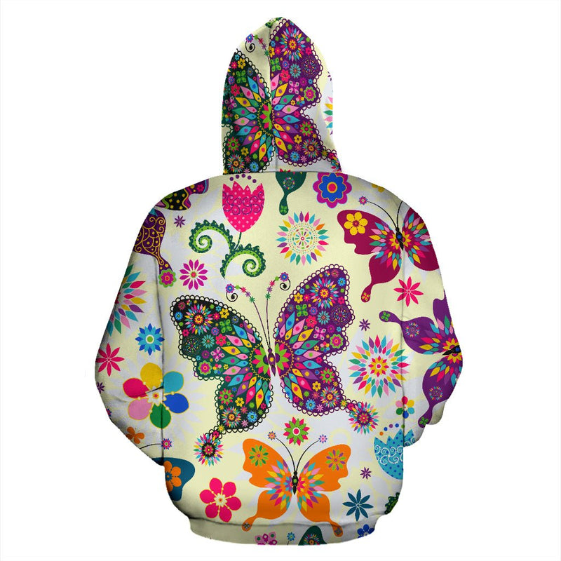 Butterfly Pattern Hoodie - Carbone&