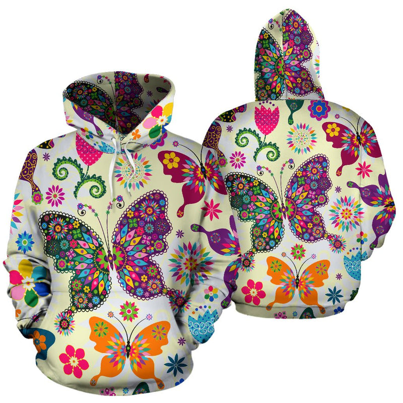 Butterfly Pattern Hoodie - Carbone&