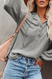 Buttoned Drop Shoulder Hoodie - Carbone's Marketplace