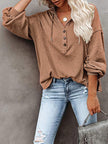 Buttoned Drop Shoulder Hoodie - Carbone's Marketplace