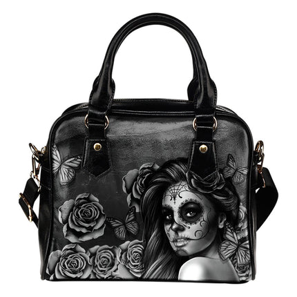 Calavera Black & White Shoulder Handbag - Carbone's Marketplace