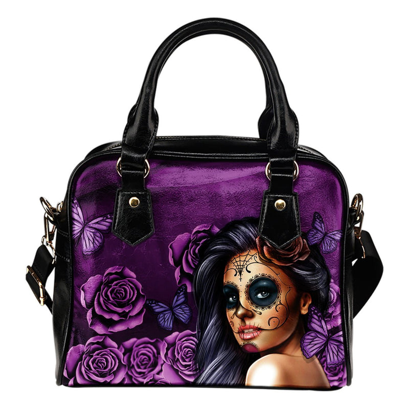 Calavera Violet Shoulder Handbag - Carbone&