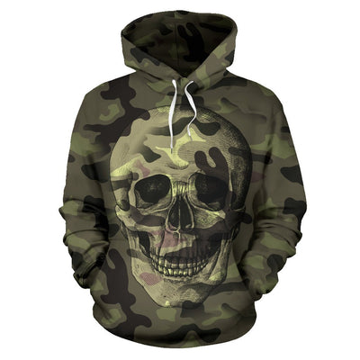 Camo Skull All Over Print Hoodie for Lovers of Skulls and Camouflage - Carbone's Marketplace