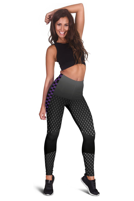 Carbon Fiber Purple Checkers Leggings - Carbone's Marketplace