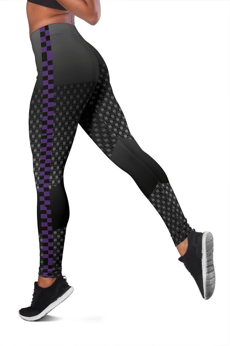 Carbon Fiber Purple Checkers Leggings - Carbone&