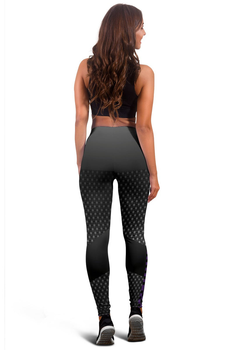 Carbon Fiber Purple Checkers Leggings - Carbone&