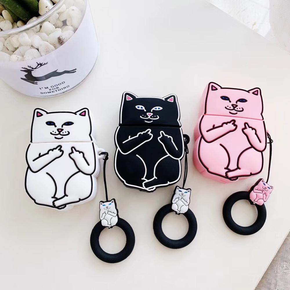 Cartoon Cat AirPods Case - Carbone's Marketplace