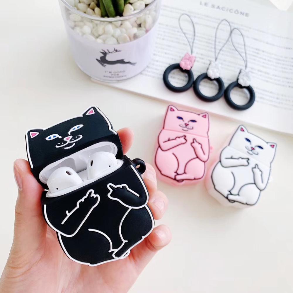 Cartoon Cat AirPods Case - Carbone's Marketplace