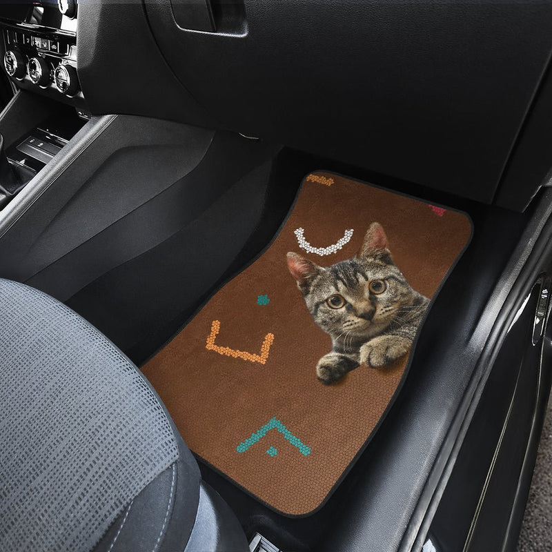 Cats eyes wide open Car Floor Mat - Carbone&