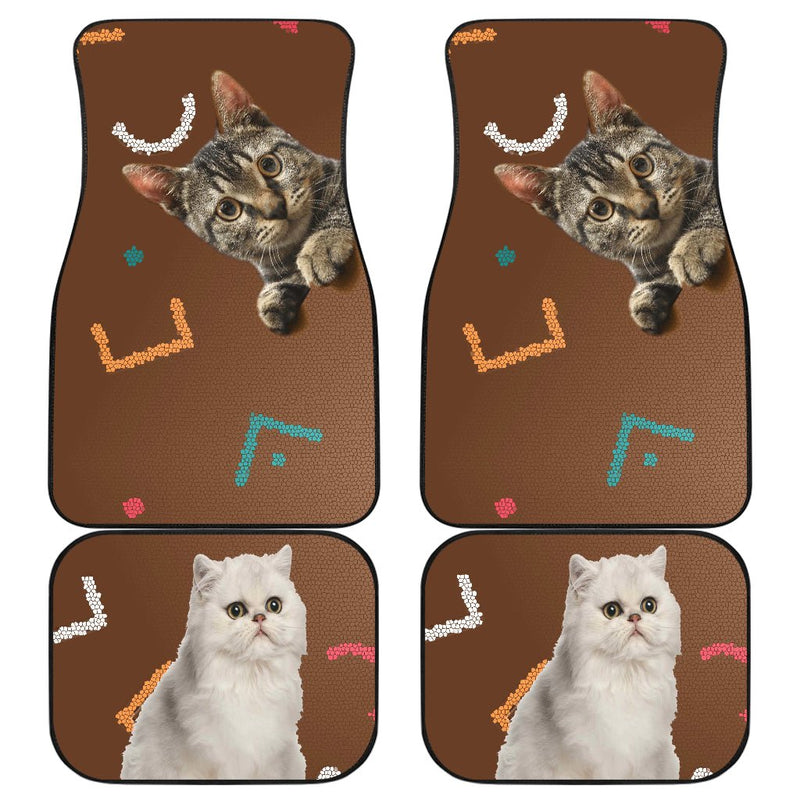 Cats eyes wide open Car Floor Mat - Carbone&