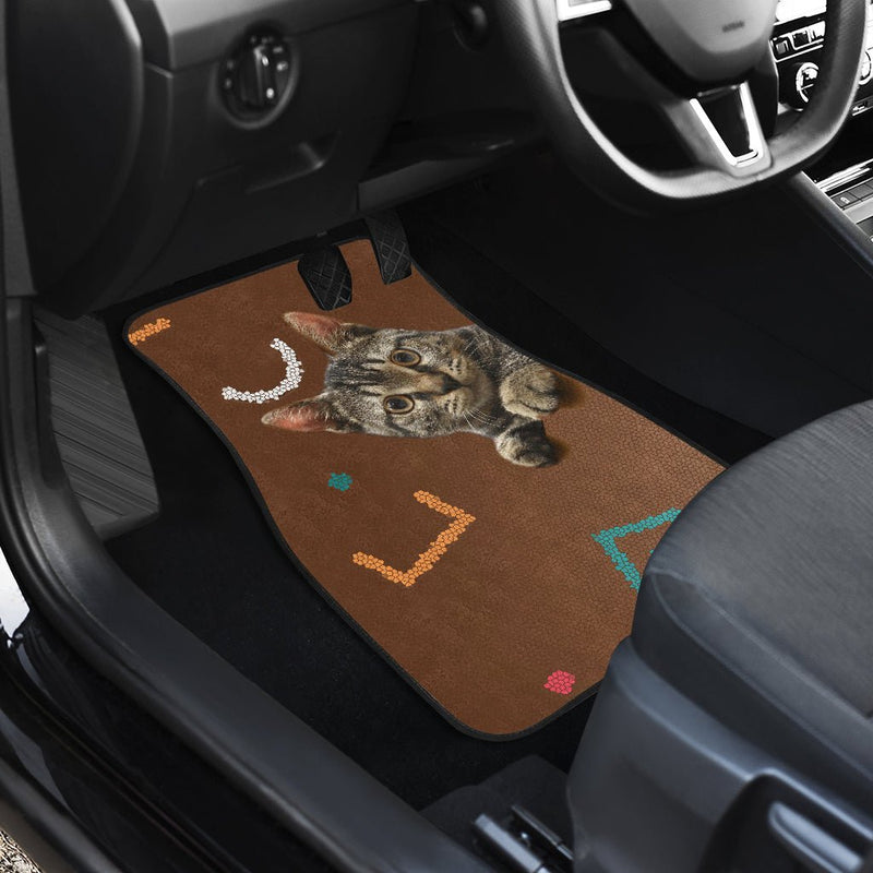 Cats eyes wide open Car Floor Mat - Carbone&