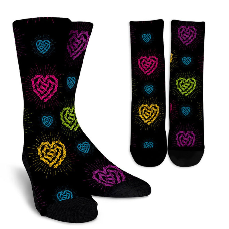 Chain Heart Socks - Carbone&