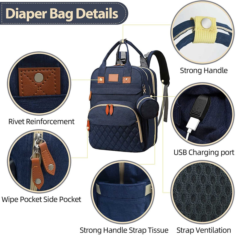Changing Station Diaper Bag Backpack - Carbone&