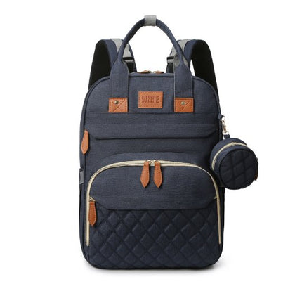 Navy quilted diaper backpack