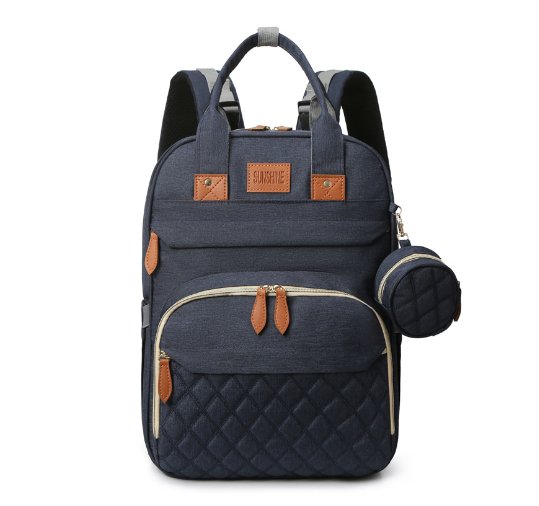 Navy quilted diaper backpack