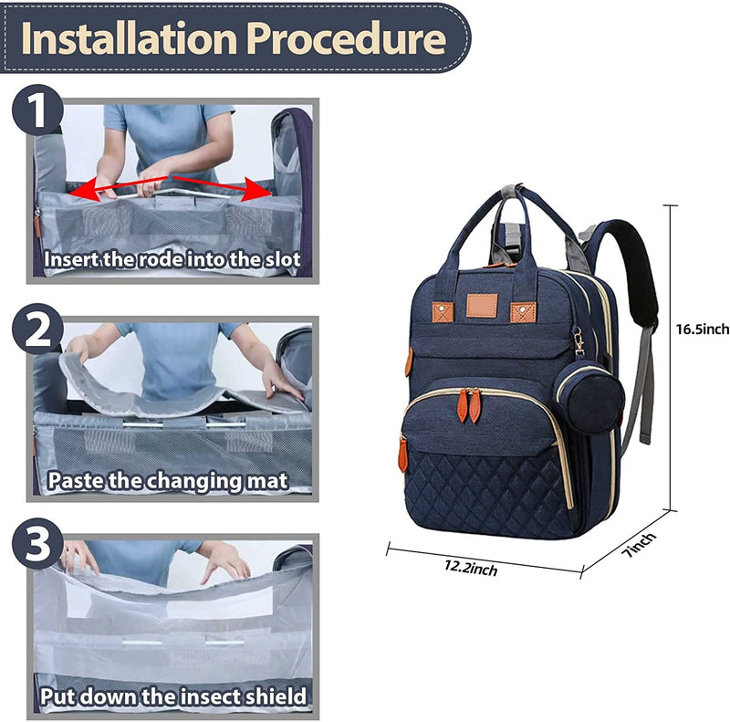 Changing Station Diaper Bag Backpack - Carbone&