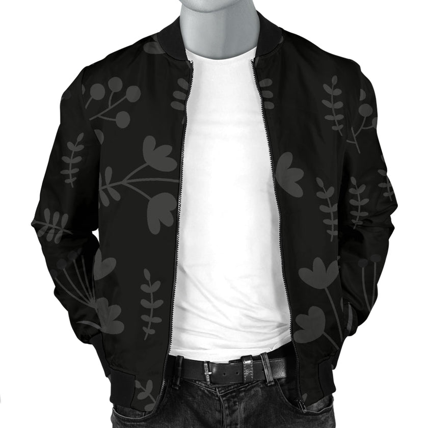 Charcoal Floral Men's Bomber Jacket - Carbone's Marketplace