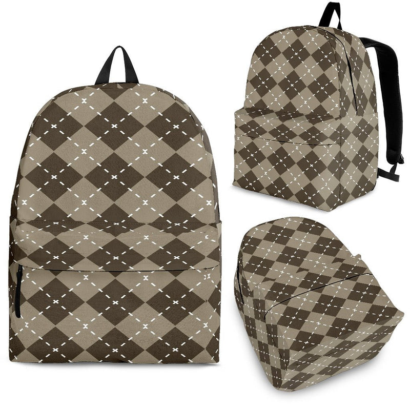 Chocolate Argyle Backpack - Carbone&