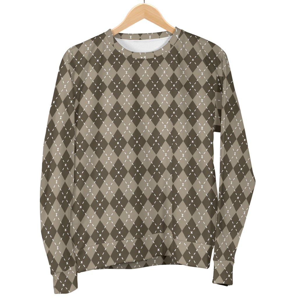 Chocolate Argyle Mens Sweater - Carbone's Marketplace