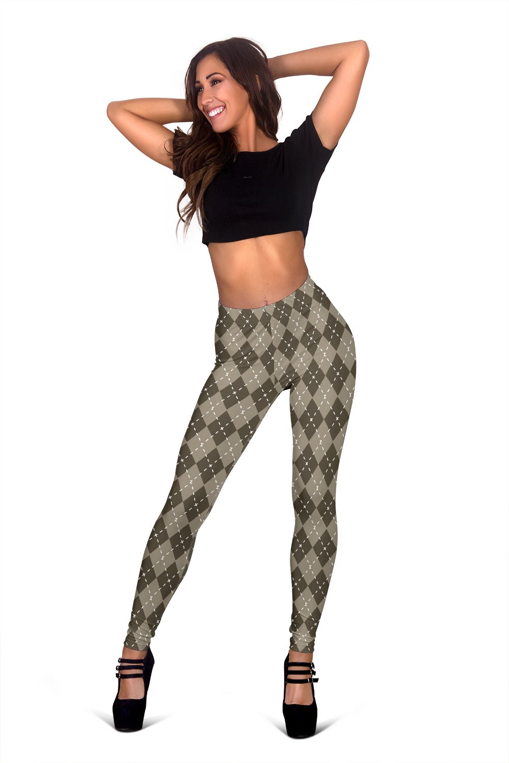 Chocolate Argyle Women's Leggings - Carbone's Marketplace