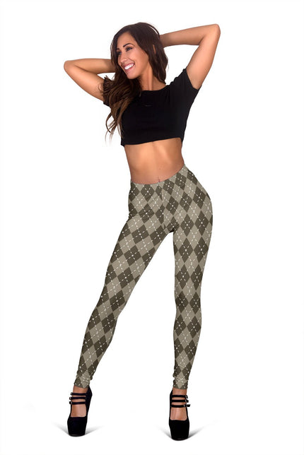 Chocolate Argyle Women's Leggings - Carbone's Marketplace