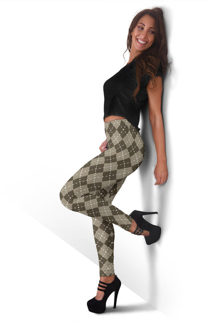 Chocolate Argyle Women's Leggings - Carbone's Marketplace