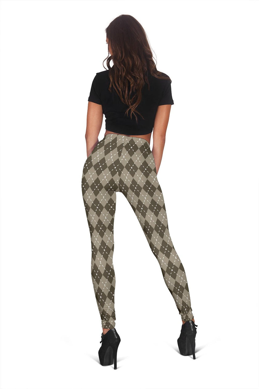 Chocolate Argyle Women's Leggings - Carbone's Marketplace