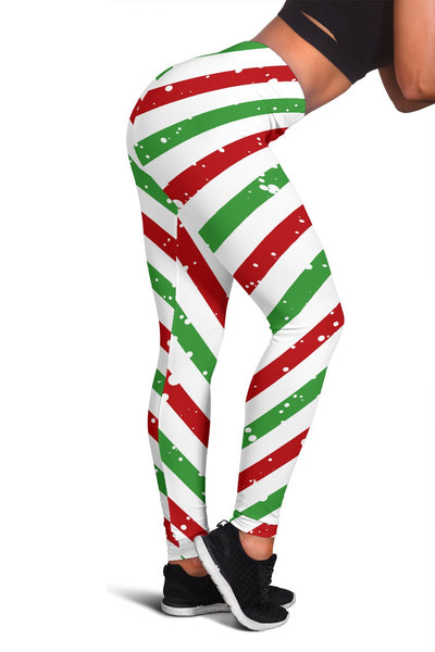 Christmas Candy Red Green White Leggings - Carbone's Marketplace