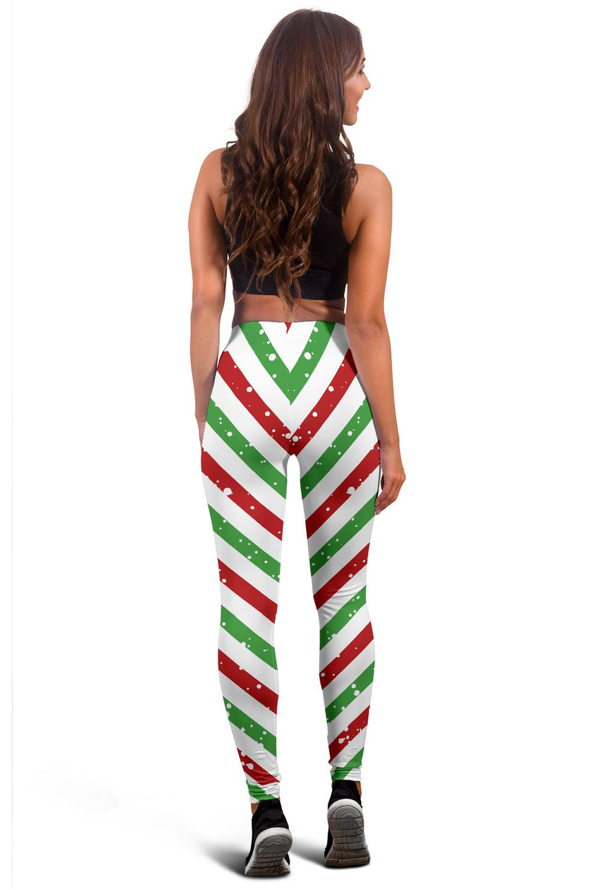 Christmas Candy Red Green White Leggings - Carbone's Marketplace