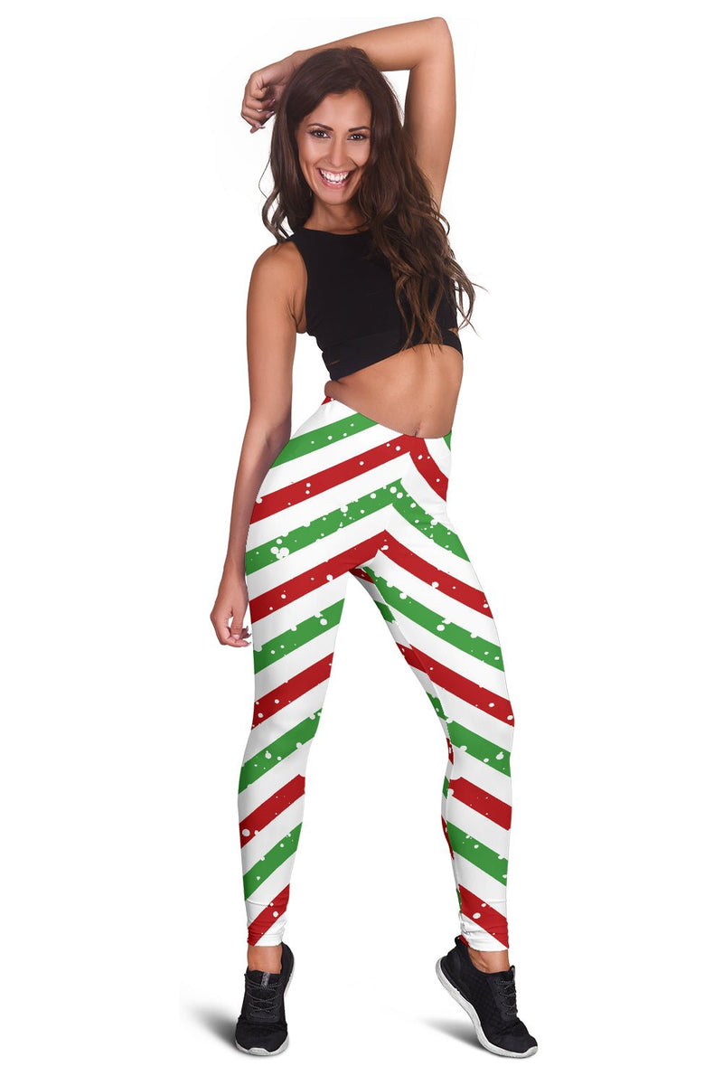 Christmas Candy Red Green White Leggings - Carbone&