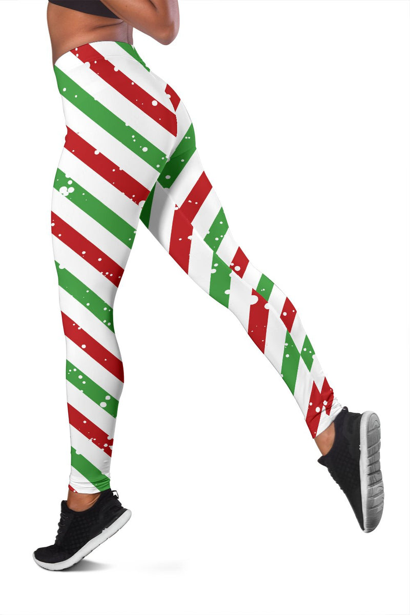 Christmas Candy Red Green White Leggings - Carbone&