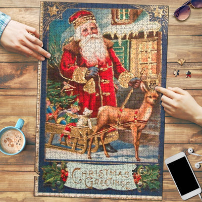 Christmas Greetings Vintage Jigsaw Puzzle - Carbone's Marketplace