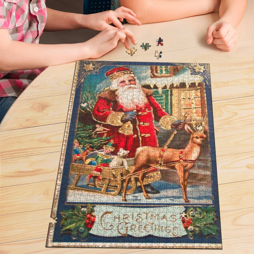 Christmas Greetings Vintage Jigsaw Puzzle - Carbone's Marketplace
