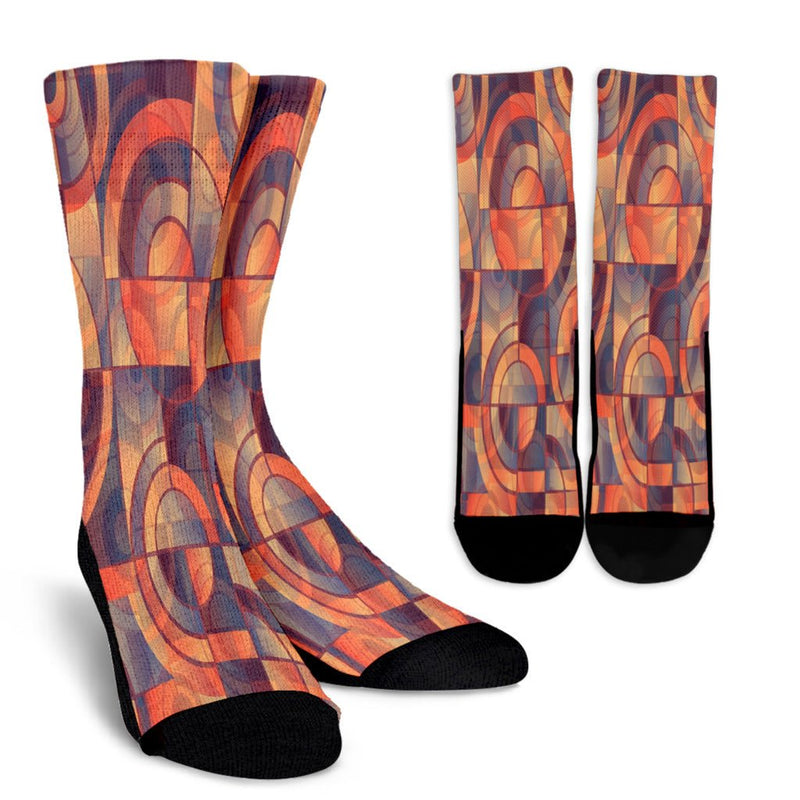 Circle Abstract Art Crew Socks - Carbone&