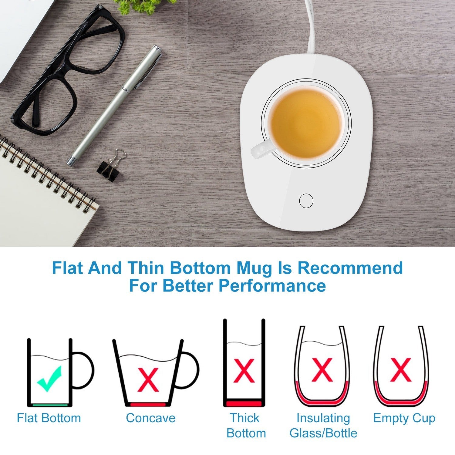 Coffee Mug Warmer Cup Warmer Auto Shut Off Coffee Tea Milk Electric Heater Pad Office Home Desk Coffee Mug Warmer - Carbone's Marketplace