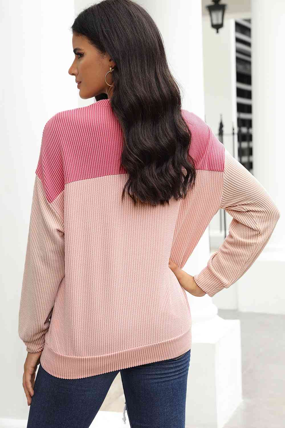 Color Block Dropped Shoulder T-Shirt - Carbone's Marketplace