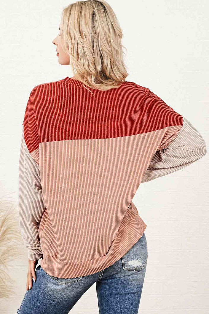Color Block Dropped Shoulder T-Shirt - Carbone's Marketplace